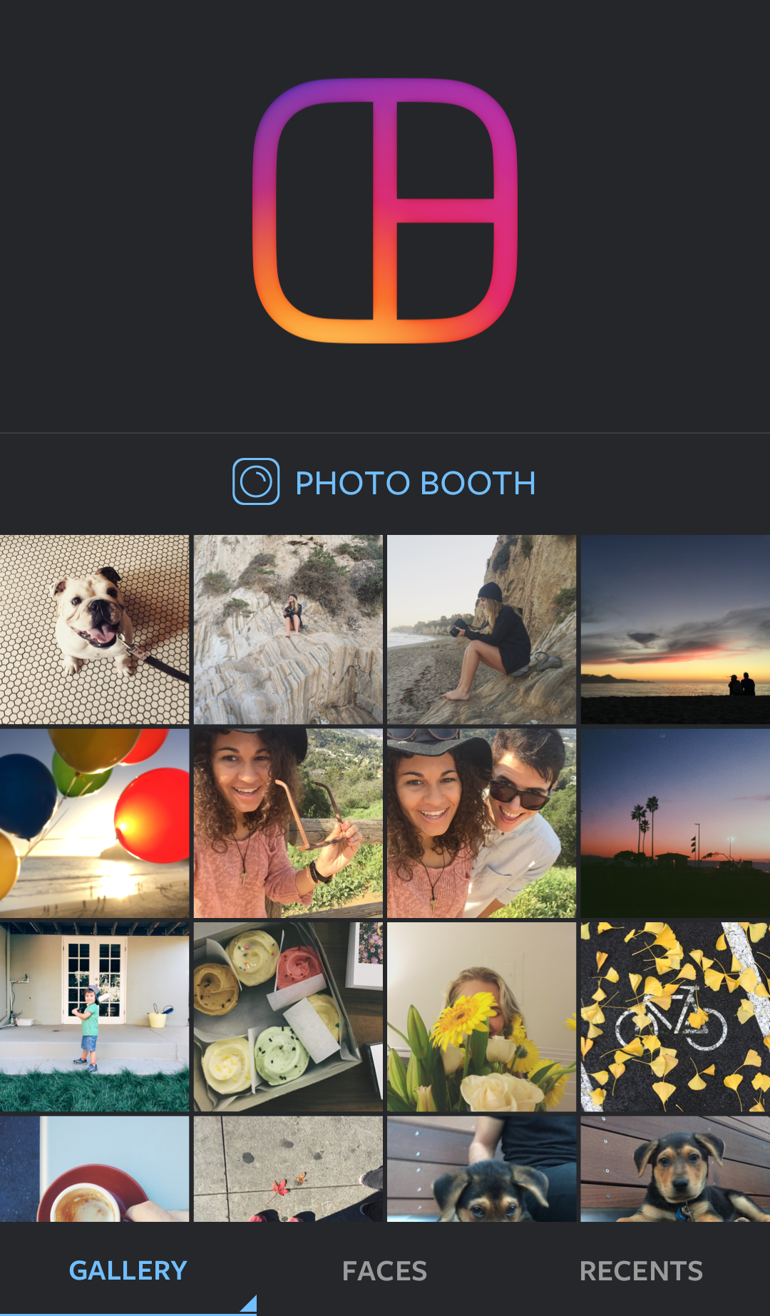 choix photo layout instagram
