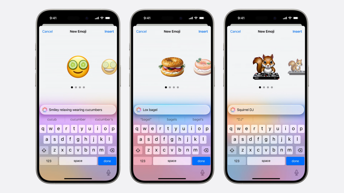 Les possibilités de Genmoji sont infinies ou presque © Apple