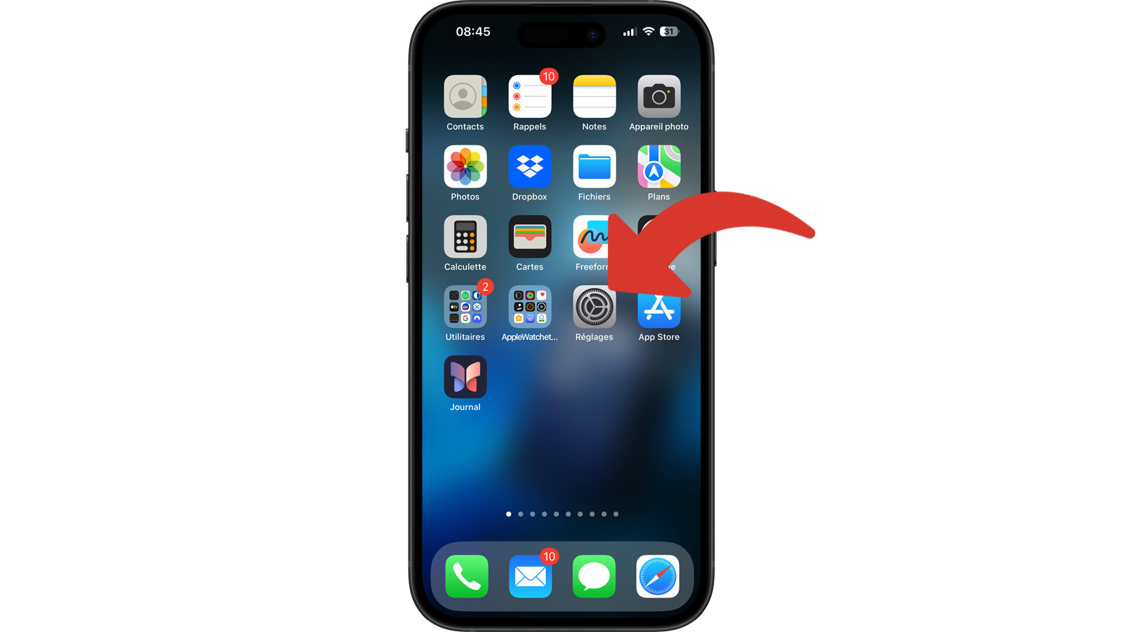 Ouvrir les Réglages © Clubic