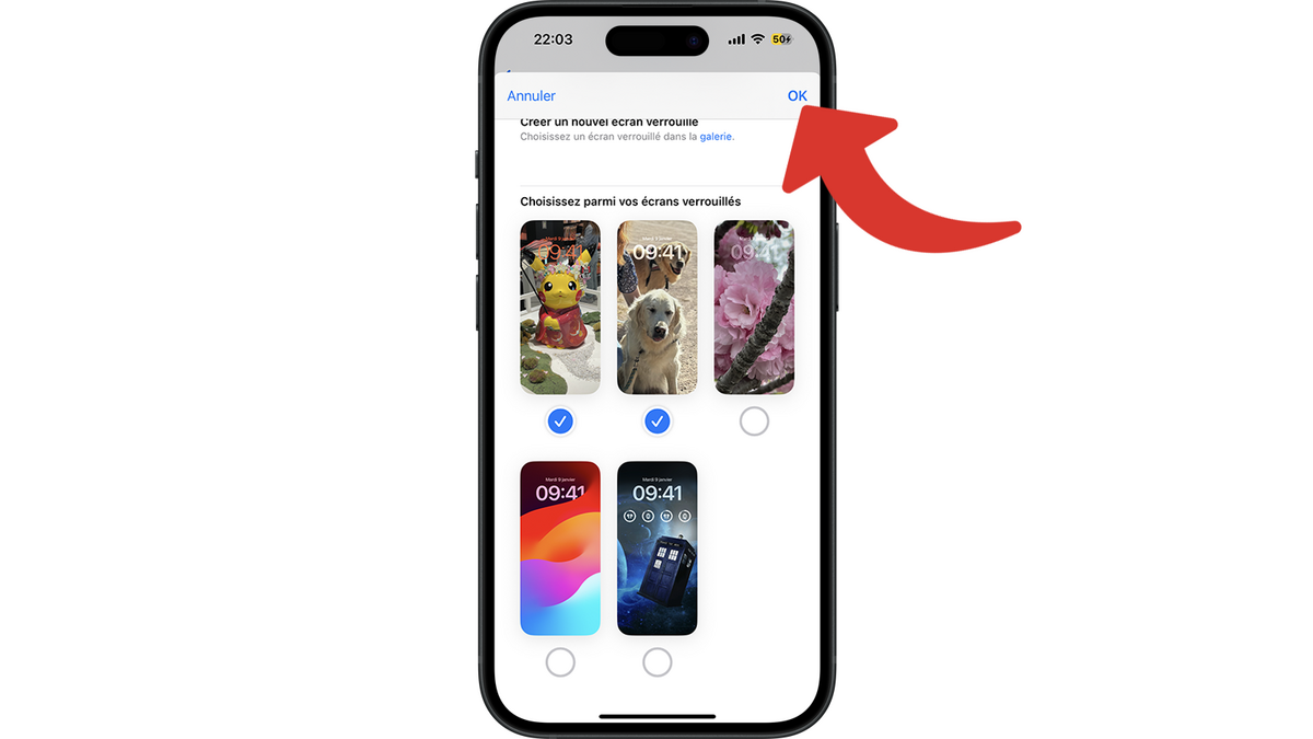 Valider votre choix d'écrans verrouillés © Clubic