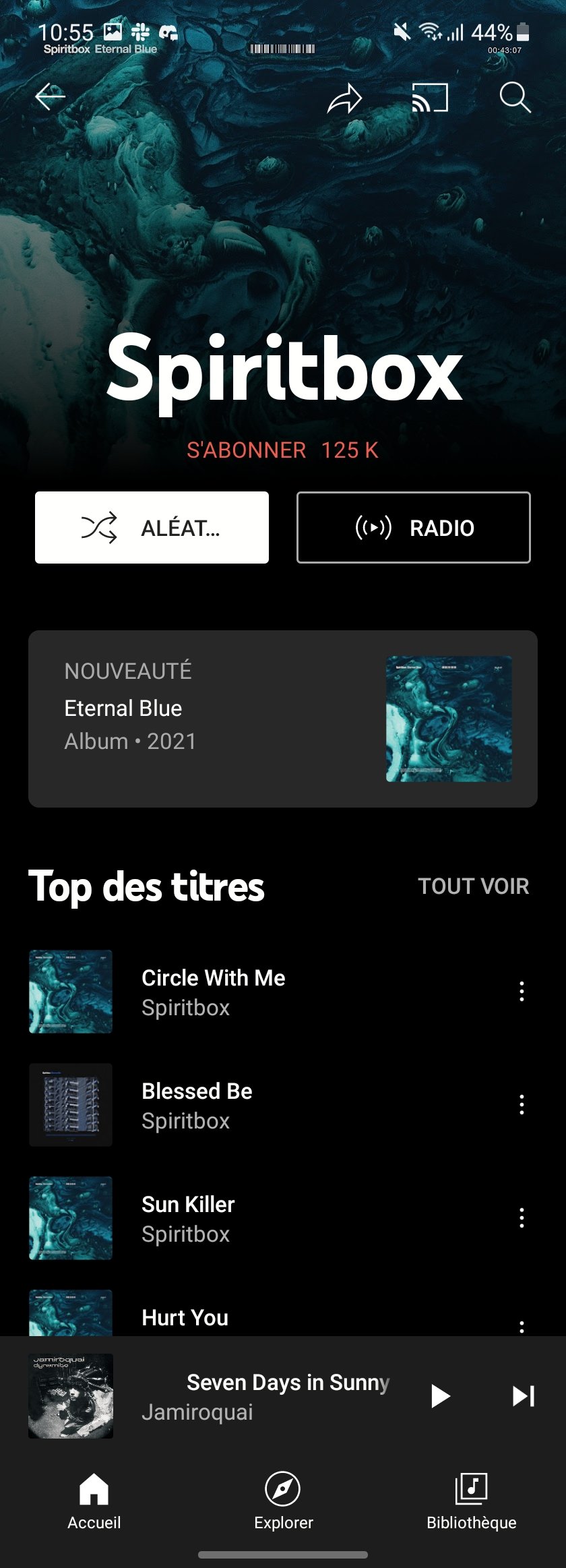 YouTube Music - La page d'un artiste