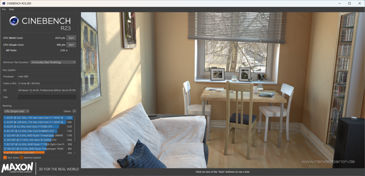 Performances relevées sur Cinebench R23. ©Nerces pour Clubic