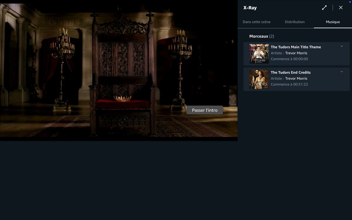 X-Ray vous permet de connaître le nom des musiques utilisées dans le film ou la série que vous regardez © Amazon