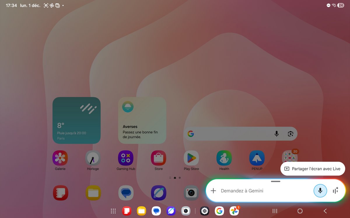 Gemini prend tout l'écran pour vous aider à rechercher ©Mathieu Grumiaux pour Clubic