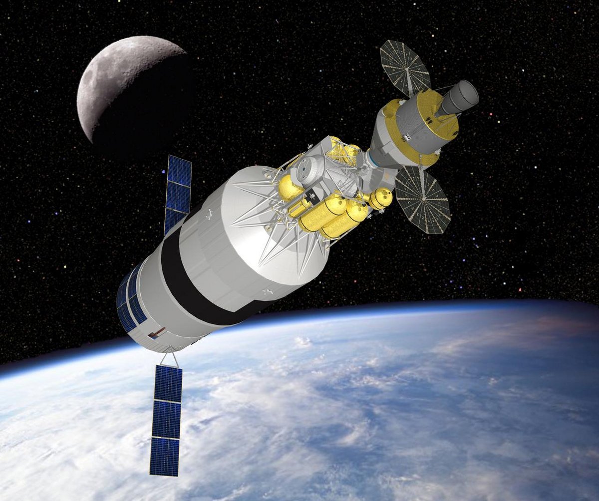 Altair et Orion se préparent à partir vers la Lune. Comment ça, ce sont des images virtuelles ? Oui... Crédits NASA