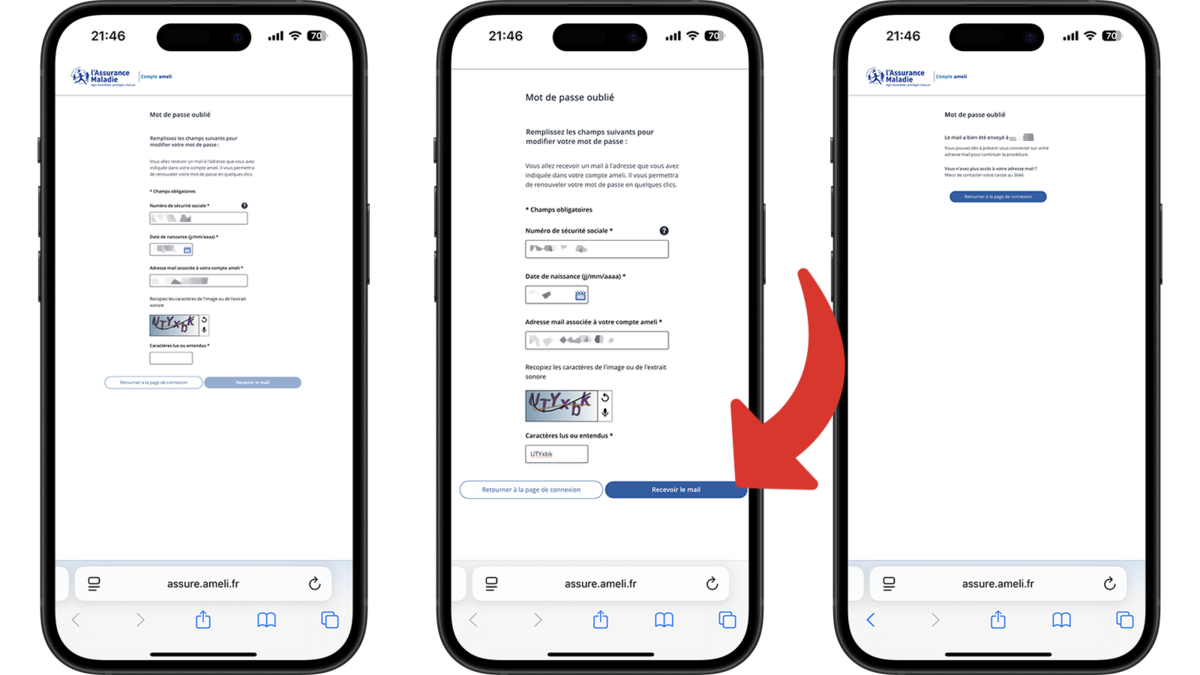 Remplir les informations et demander à recevoir l'e-mail © Clubic
