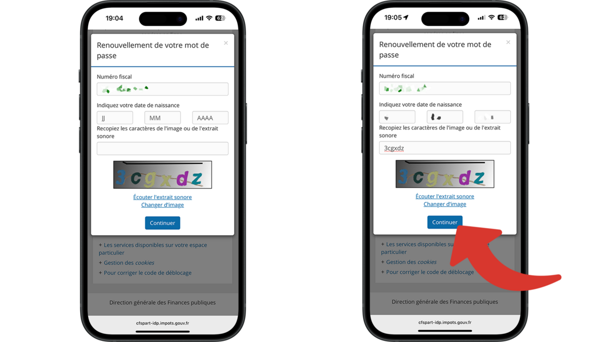 Remplir le formulaire de renouvellement de mot de passe © Clubic
