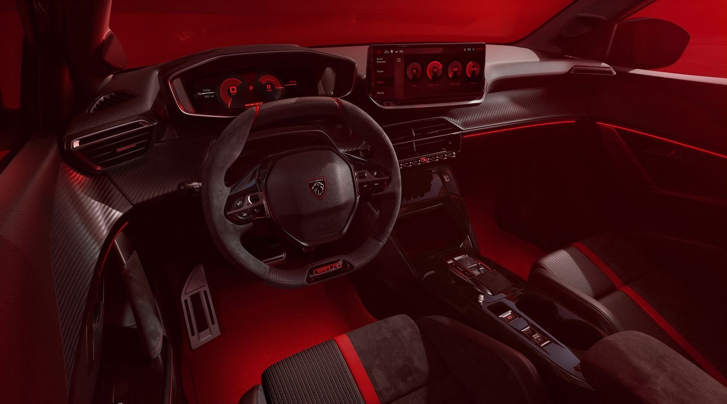 Le tableau de bord de la e-208 GTi. ©Peugeot