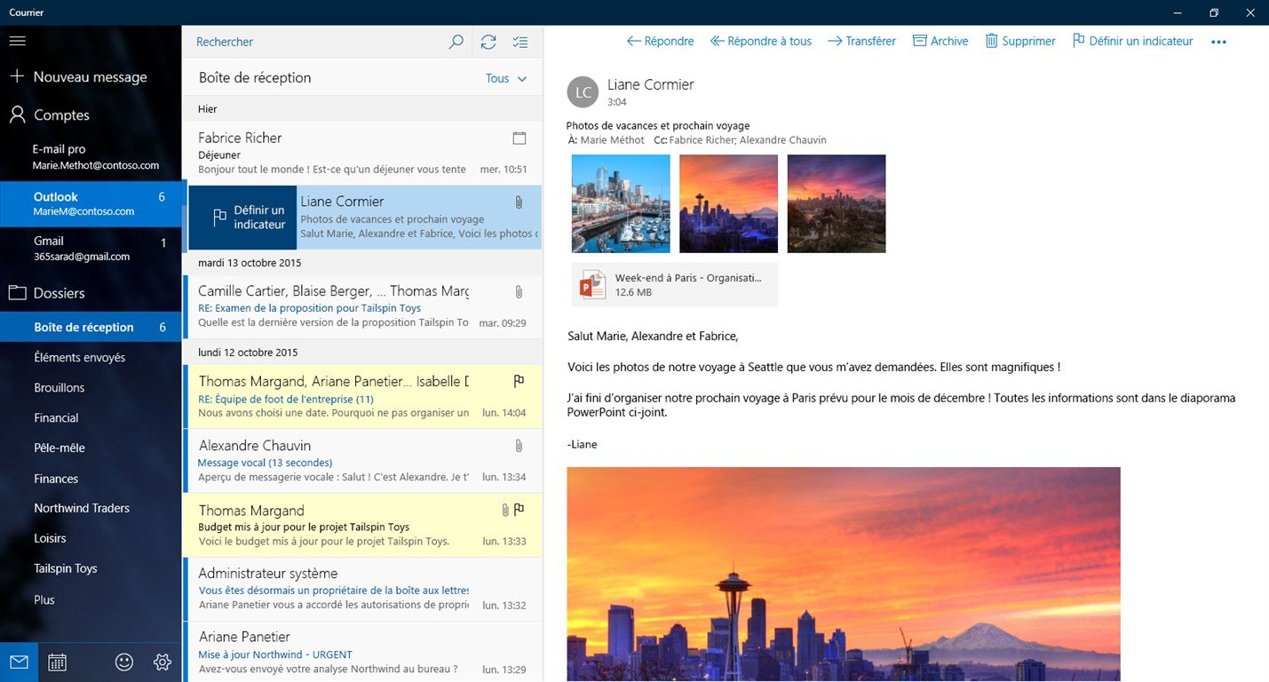 Microsoft Courrier Interface