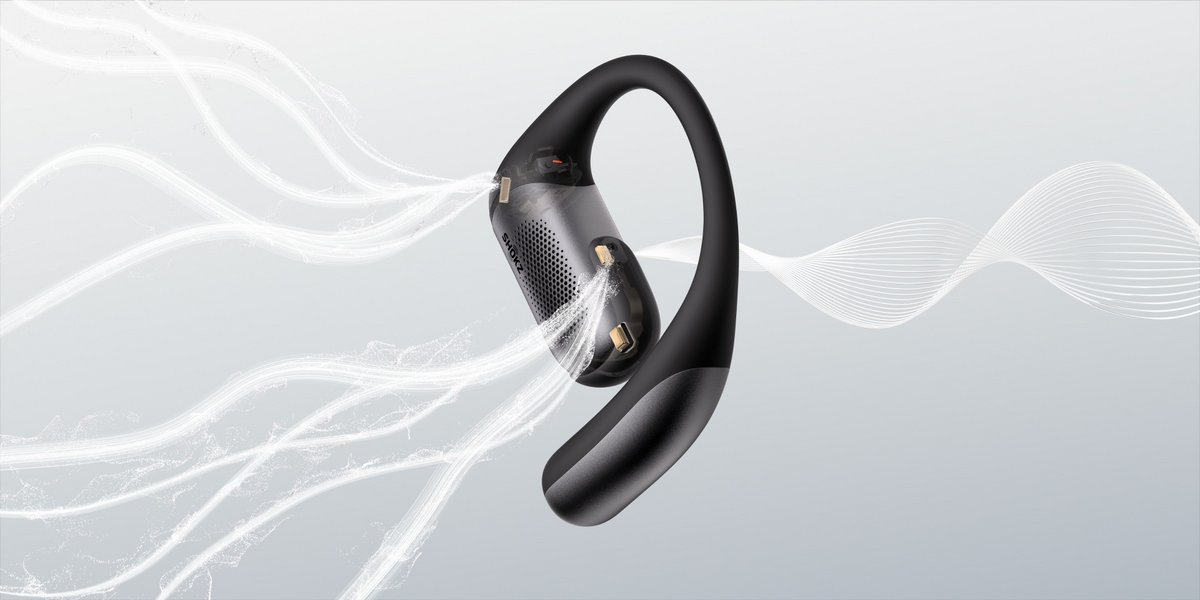 La réduction de bruit active des OpenFit Pro s'appuie sur trois microphones. ©Shokz