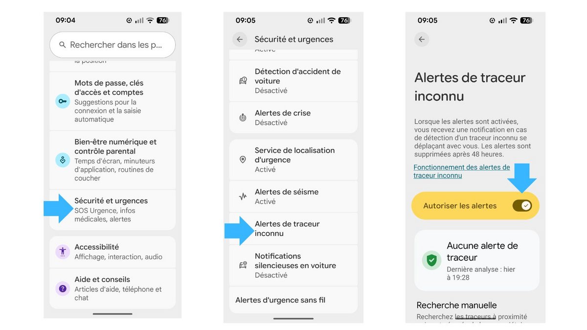 Activez les alertes de traceur. ©Google