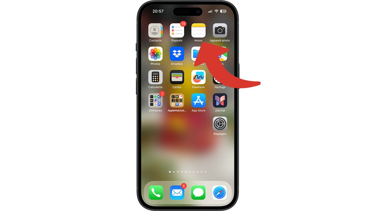 Lancer l'application Notes sur iPhone ou iPad © Clubic