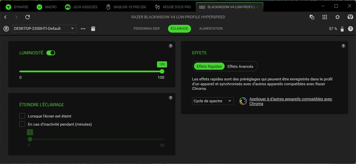 La luminosité profite de réglages rapides ou avancés. ©Charles Gouin-Peyrot pour Clubic
