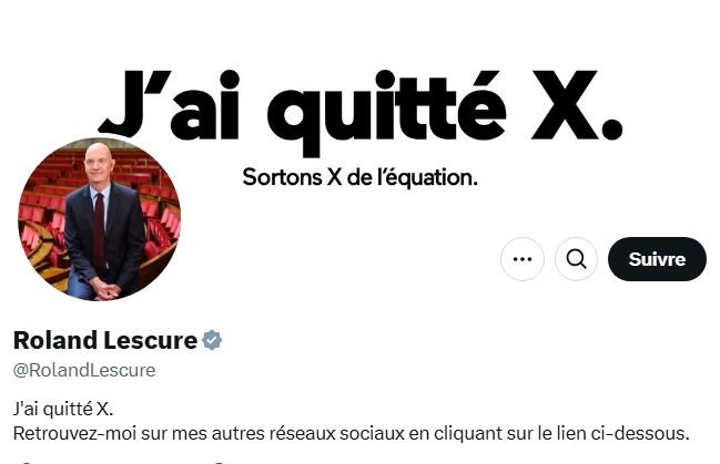 En plus d'afficher une nouvelle bannière, Roland Lescure invite à "sortir X de l'équation" © Capture d'écran X.com