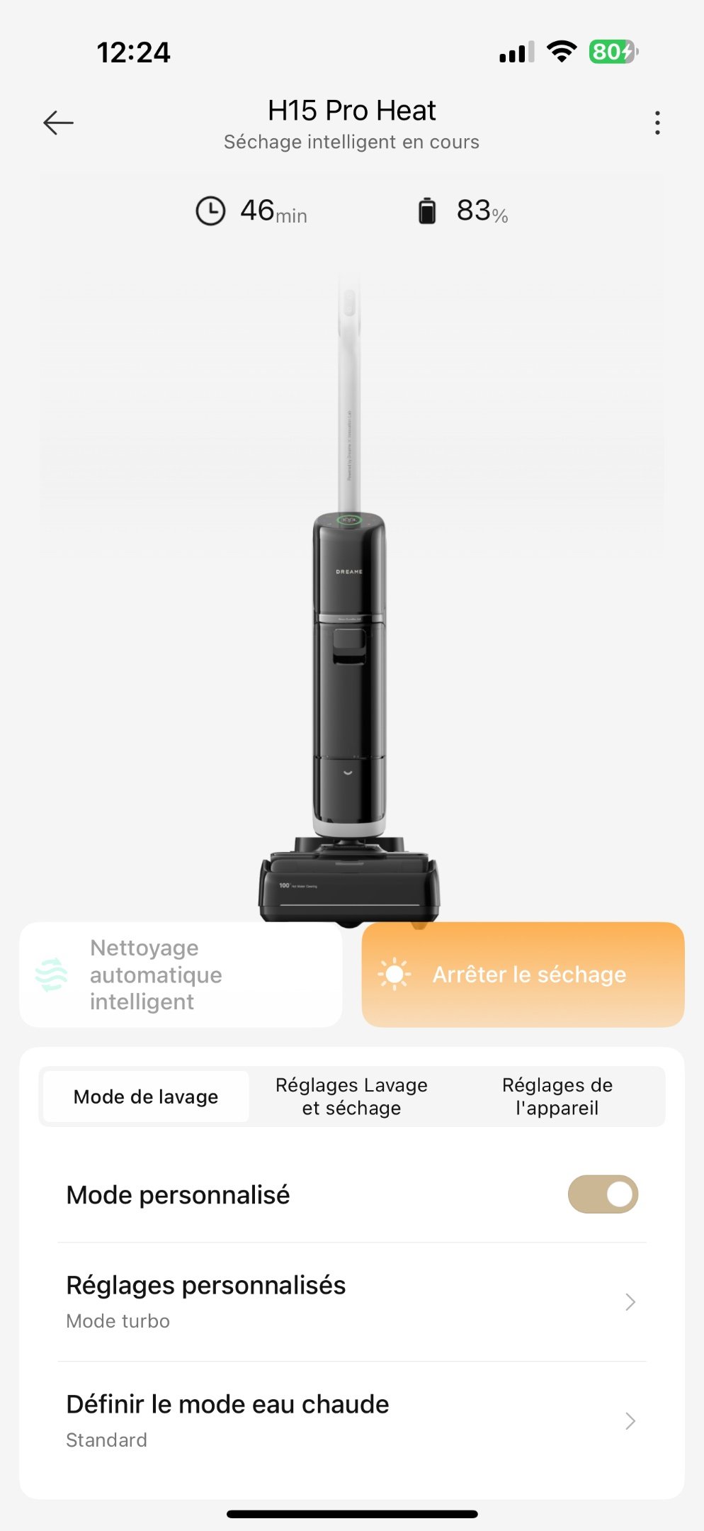 Dreame H15 Pro Heat Mode lavage