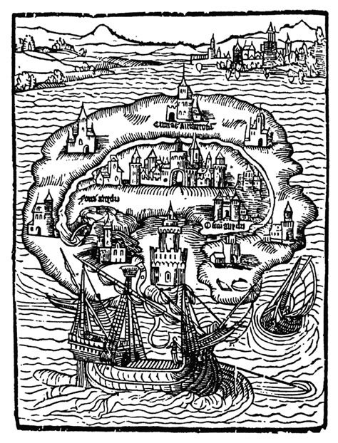 L'île d'Utopie, extrait de l'œuvre de Thomas More 