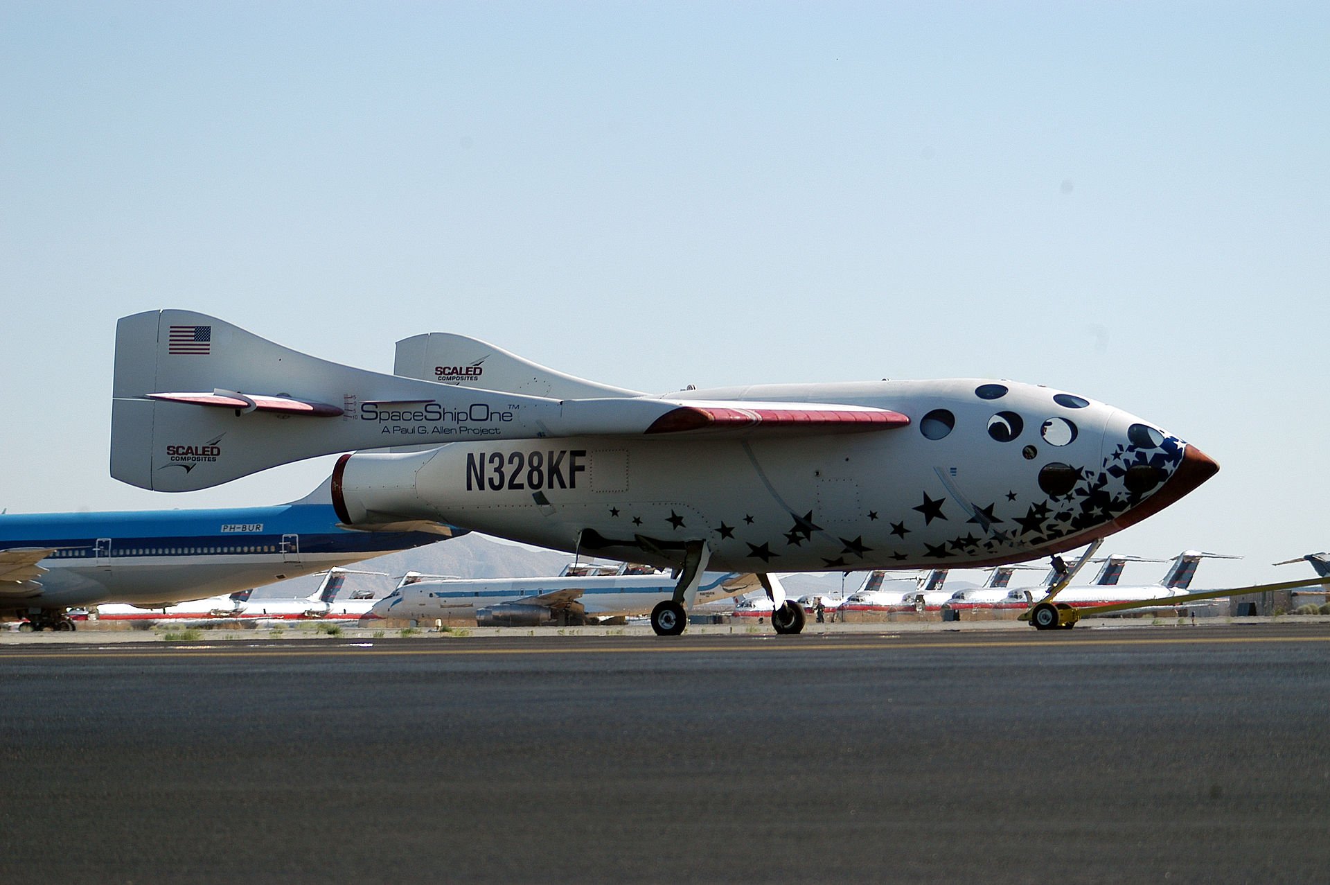 Le SpaceShipOne qui a volé trois fois au-delà des 100 kilomètres d'altitude © Scaled Composites