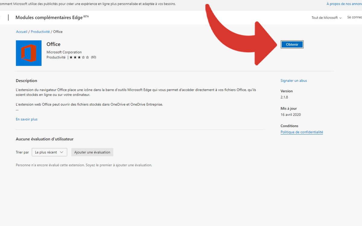 Installer une extension Edge