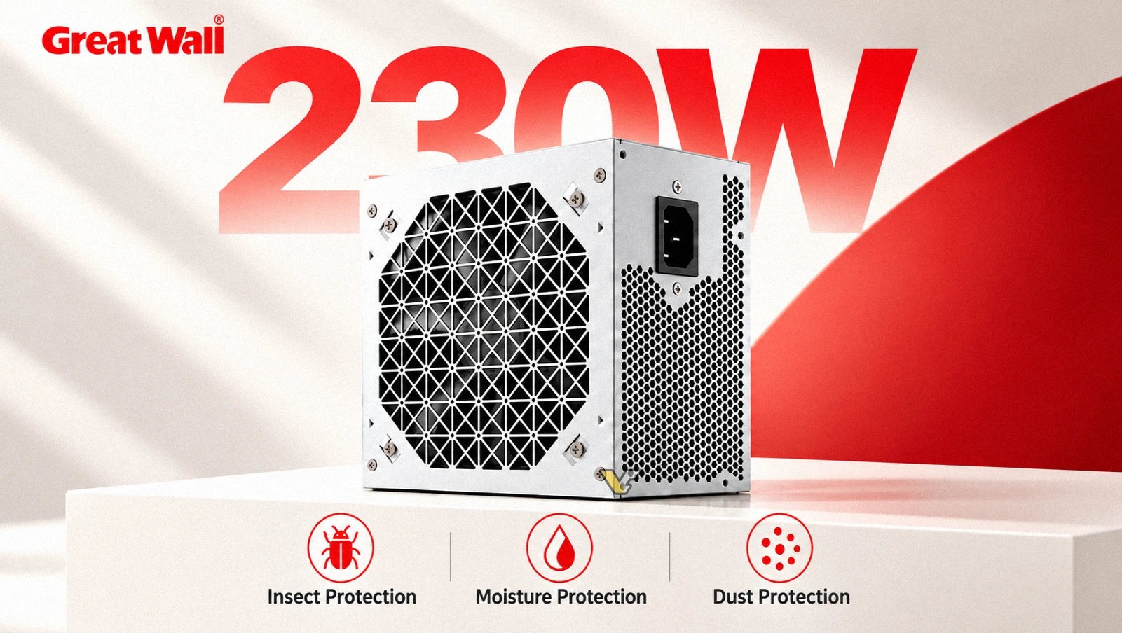 Une alimentation de seulement 230 W, mais protégée contre les insectes. © VideoCardz