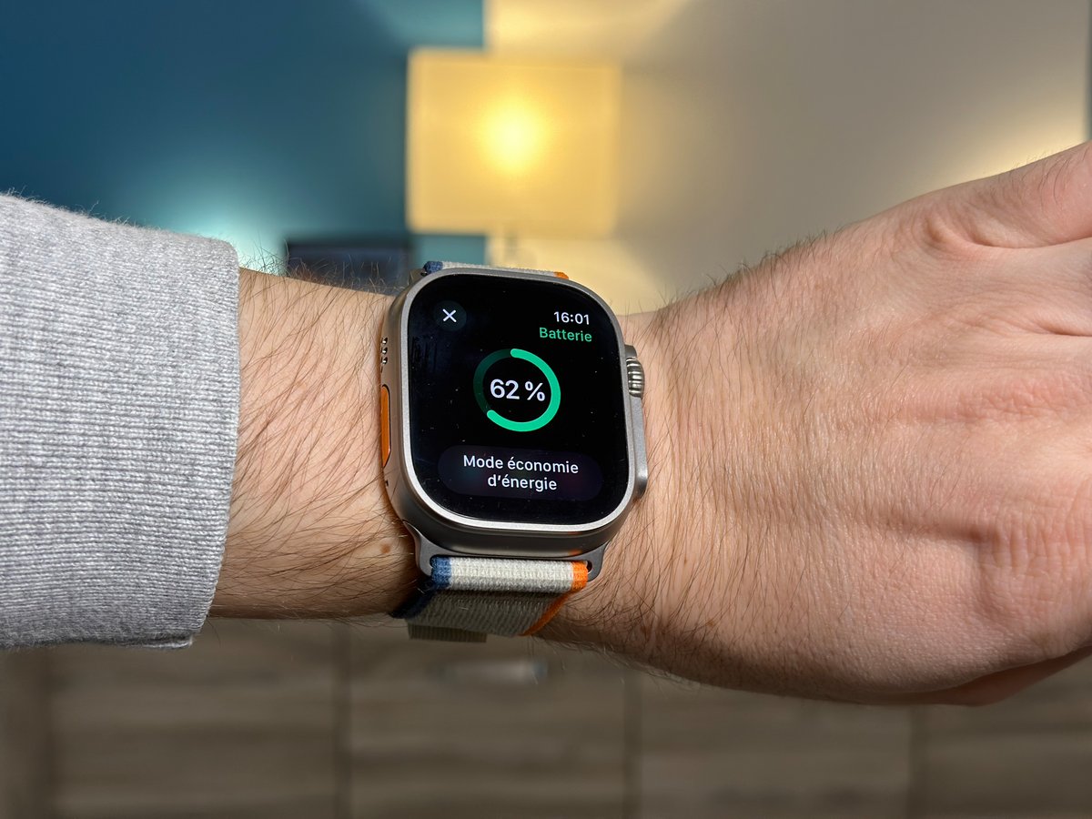 Entre deux et trois jours d'autonomie pour l'Apple Watch Ultra 2 © Mathieu Grumiaux pour Clubic