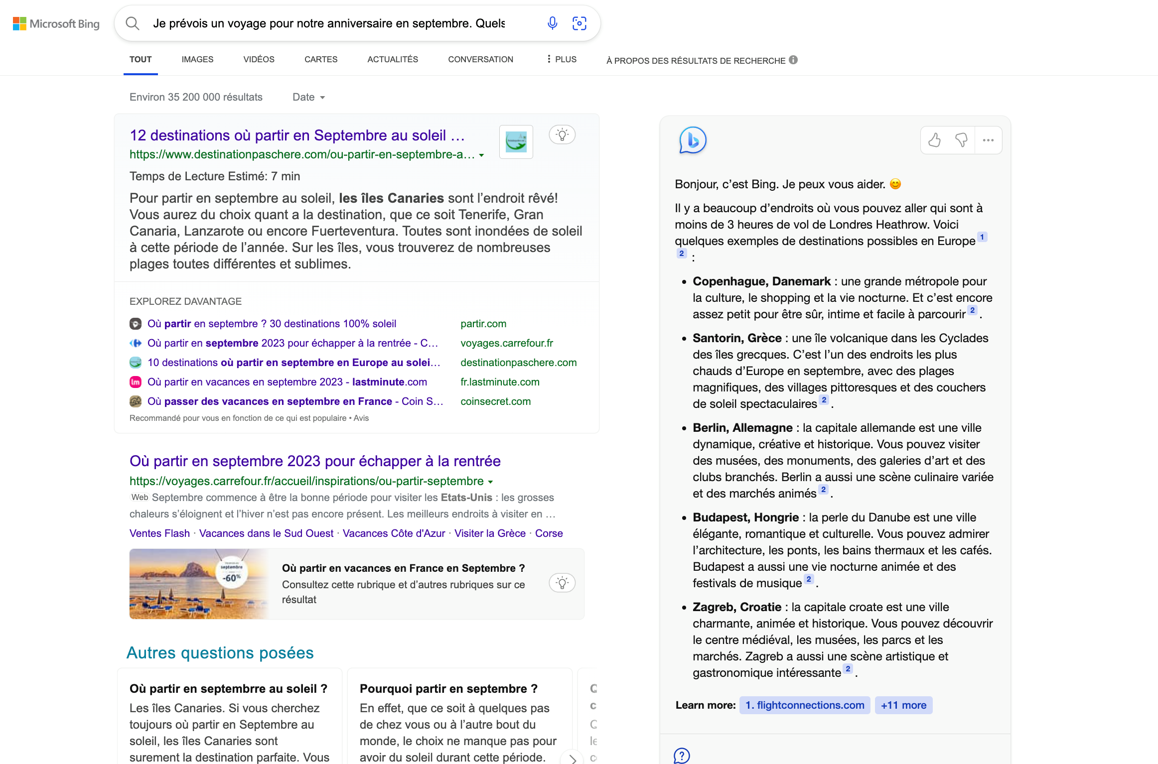 Capture d'écran de Bing © Clubic