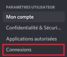 discord connexions comptes