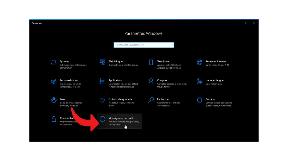 Mise à jour et sécurité - Windows 10