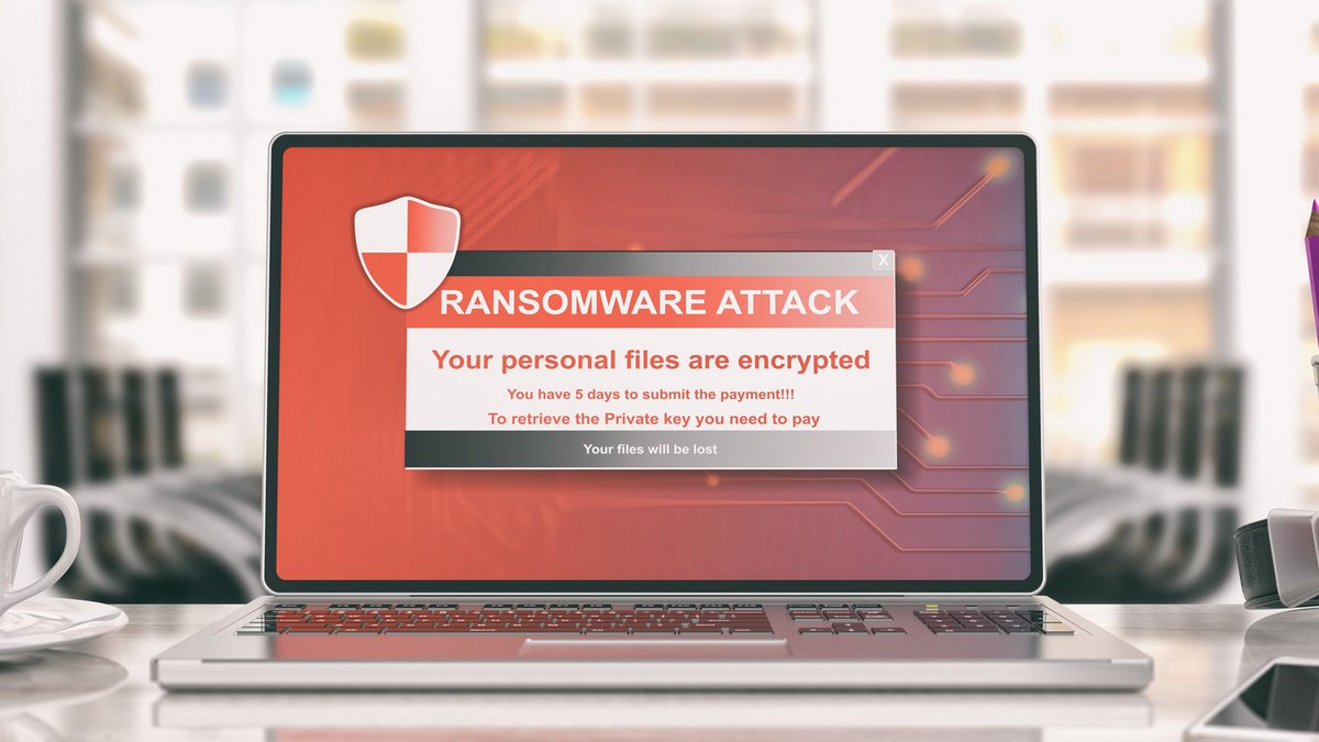 Message d'une attaque par ransomware
