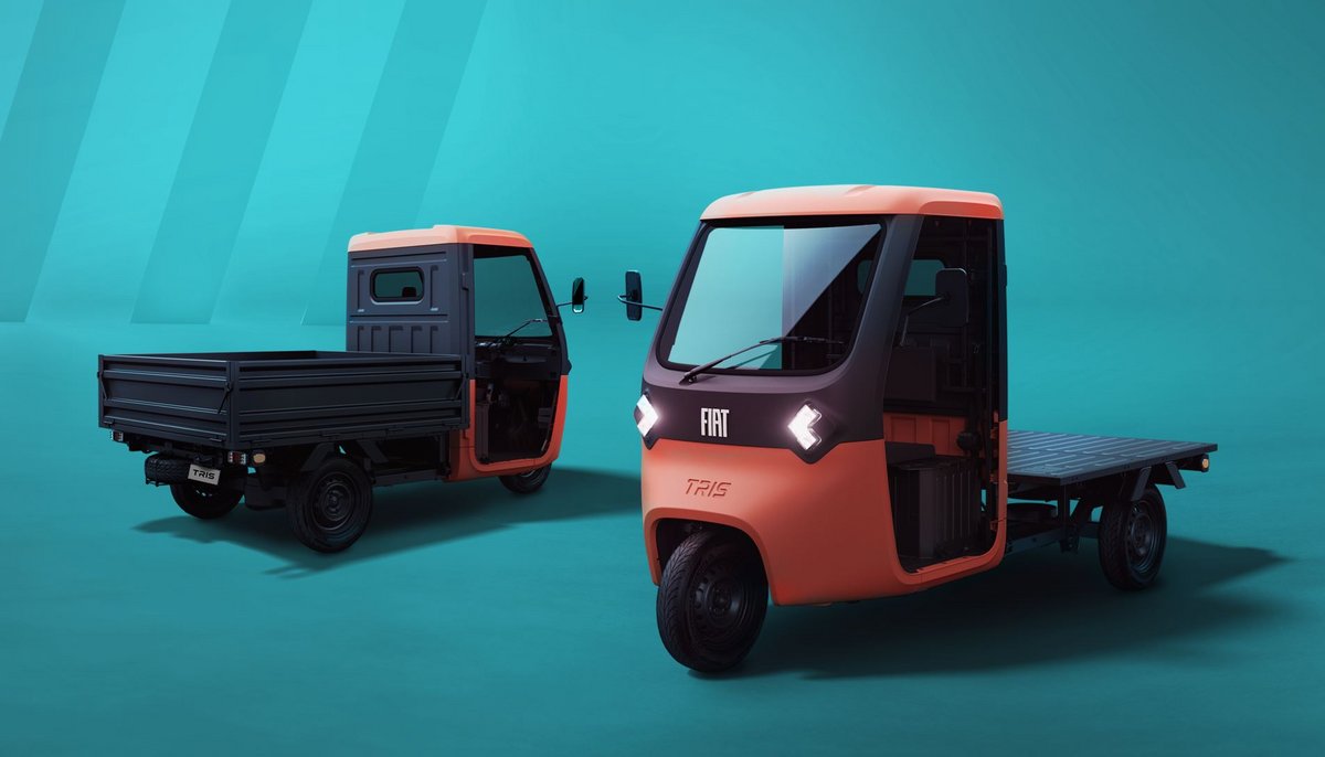 Le célèbre triporteur italien fait sa révolution électrique avec Fiat. ©Fiat