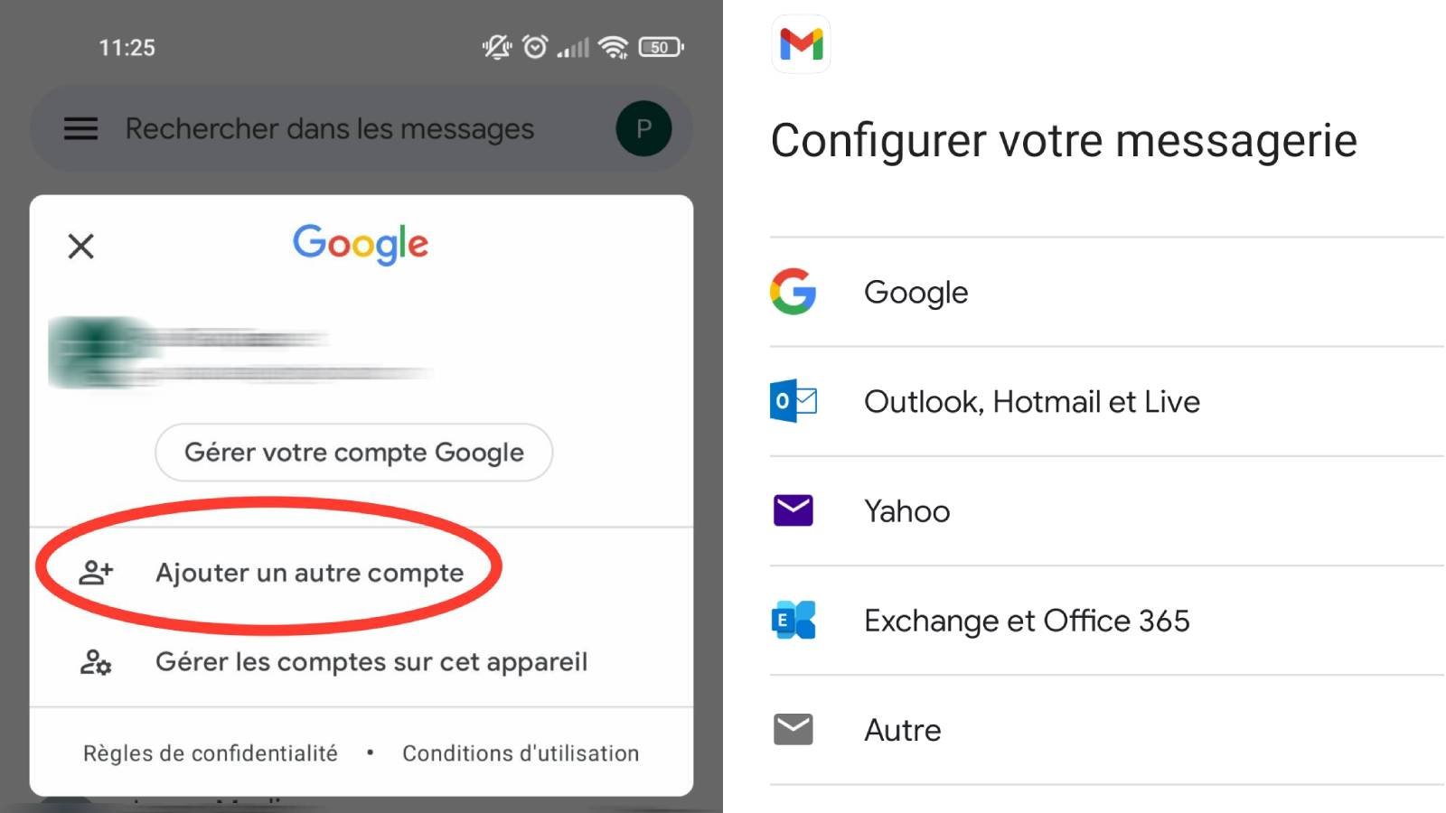 compte messagerie Gmail