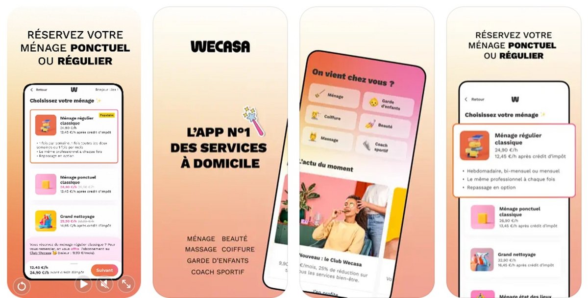 Wecasa est disponible dans l'Apple Store et le Play Store - Capture d'écran Wecasa Apple Store © Mélina Loupia pour Clubic  