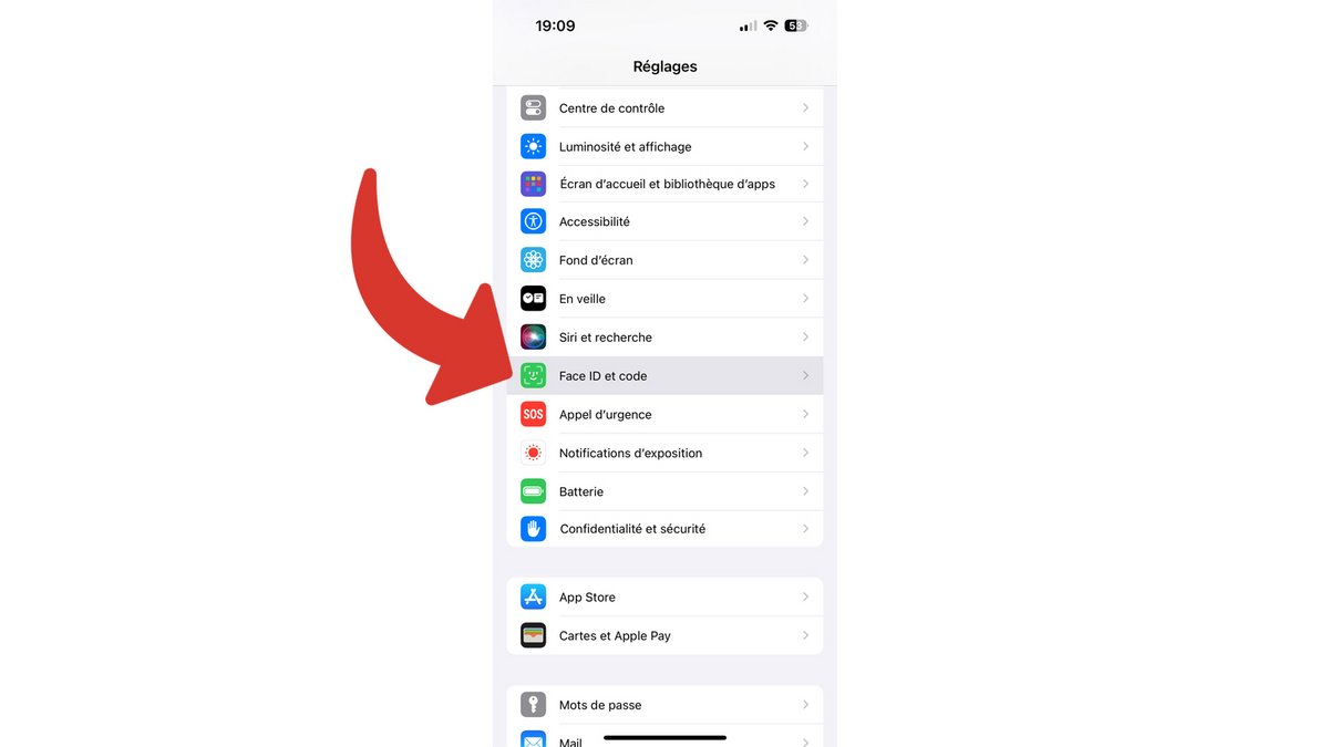 Accédez au menu Face ID © Clubic