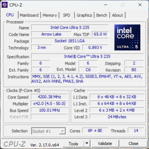 Intel Core Ultra 5 235 et 5 225F