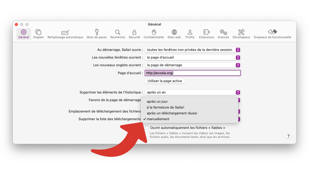 Gérer le comportement des éléments téléchargés avec Safari © Clubic
