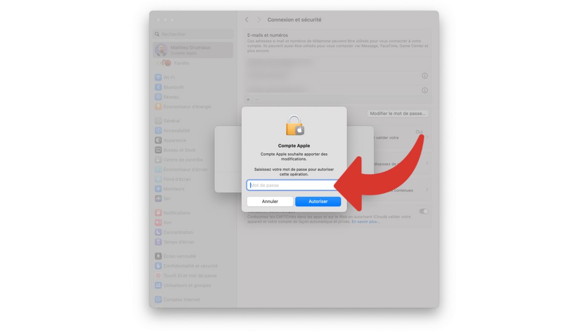 Authentification pour la récupération du mot de passe iCloud sur macOS © Clubic.com