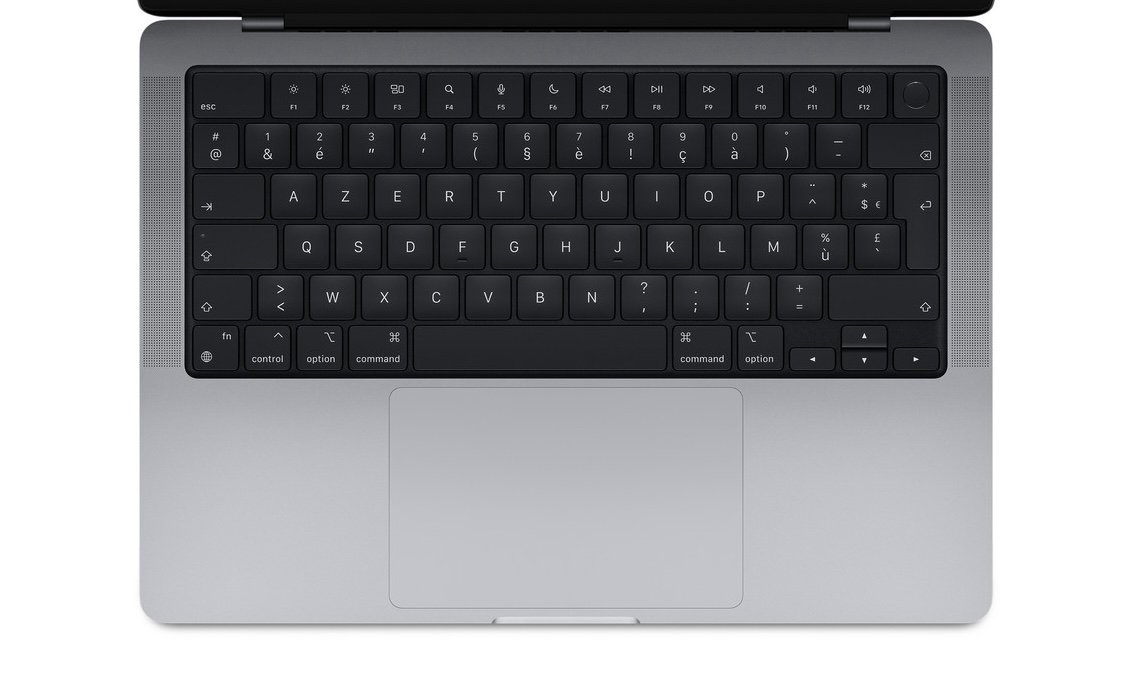 La disposition d'un clavier de Macbook Pro depuis 2021. © Apple