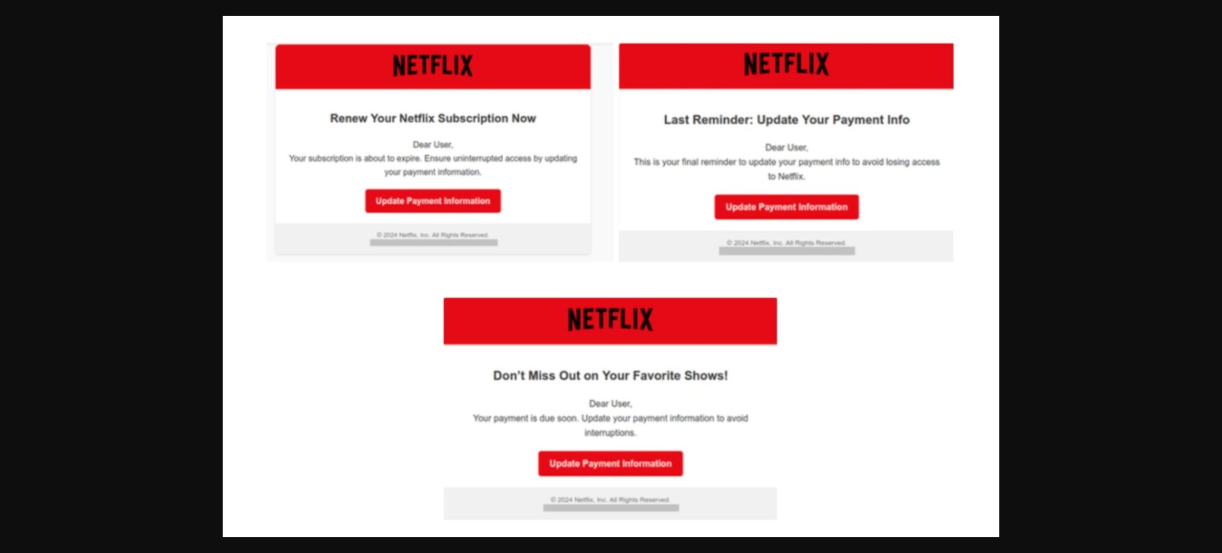 Un exemple de fausse page Netflix © Kaspersky