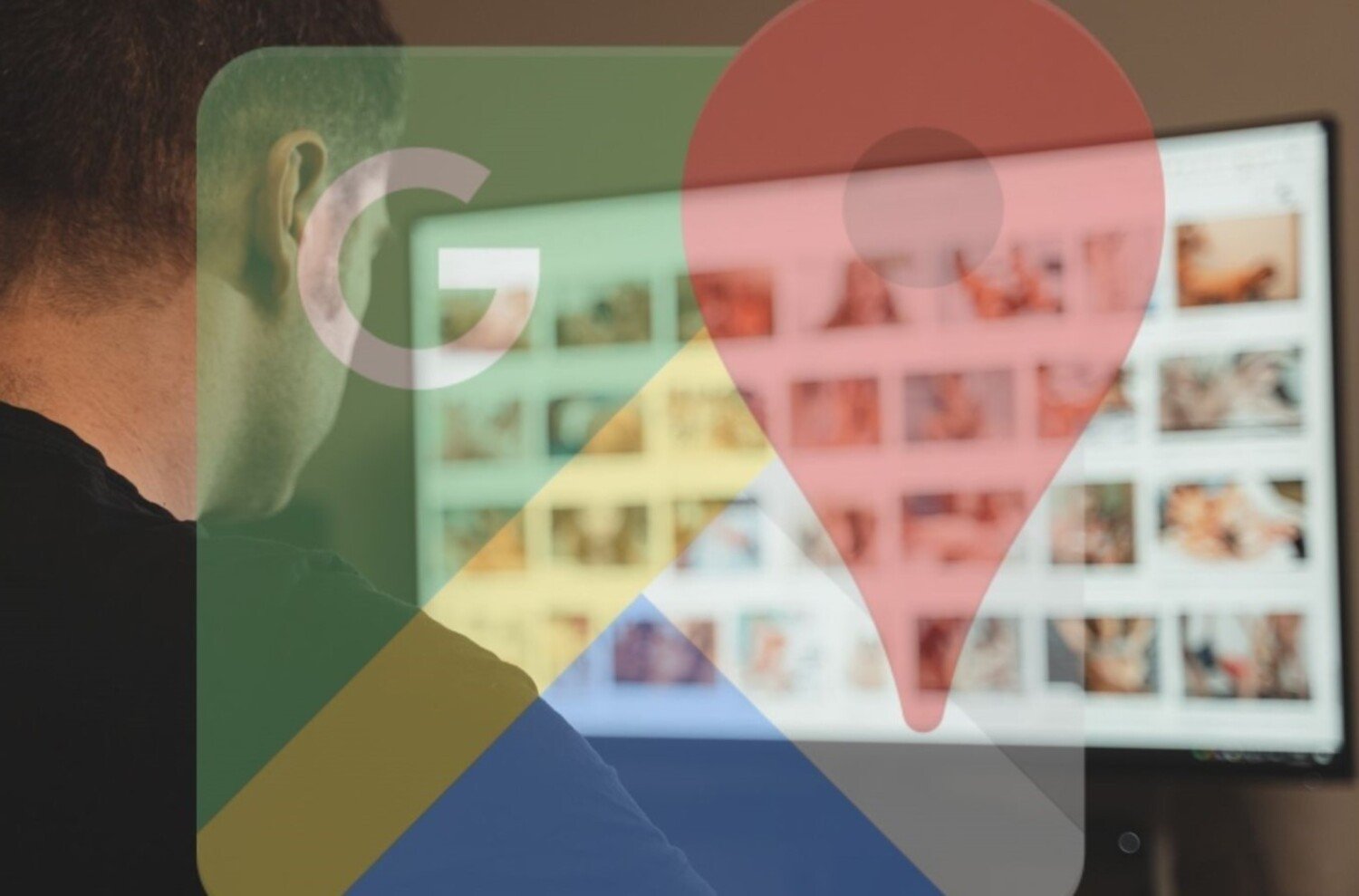 Homme qui regarde du porno et logo Google Maps © Shutterstock x Clubic