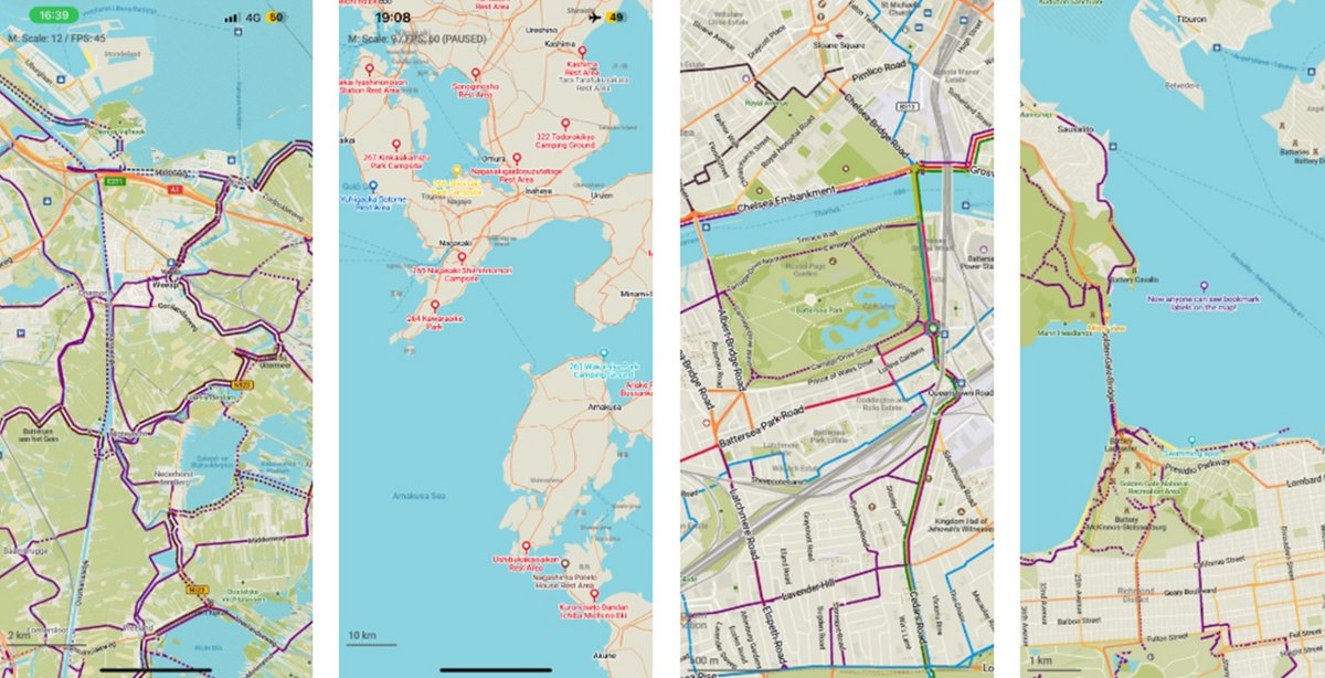 Des itinéraires et tracés plus visibles pour les vélos - ©Organic Maps