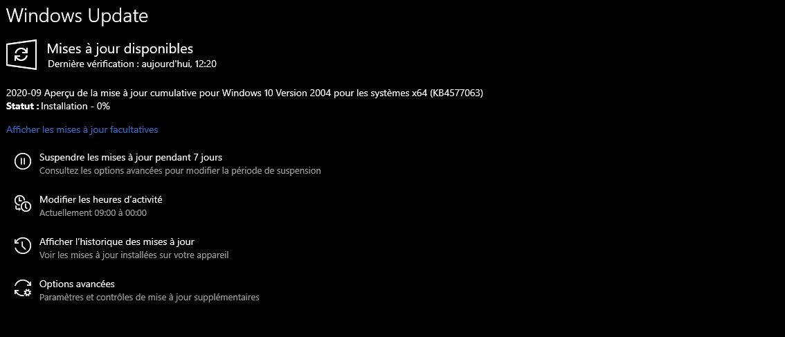 Windows 10 mise à jour