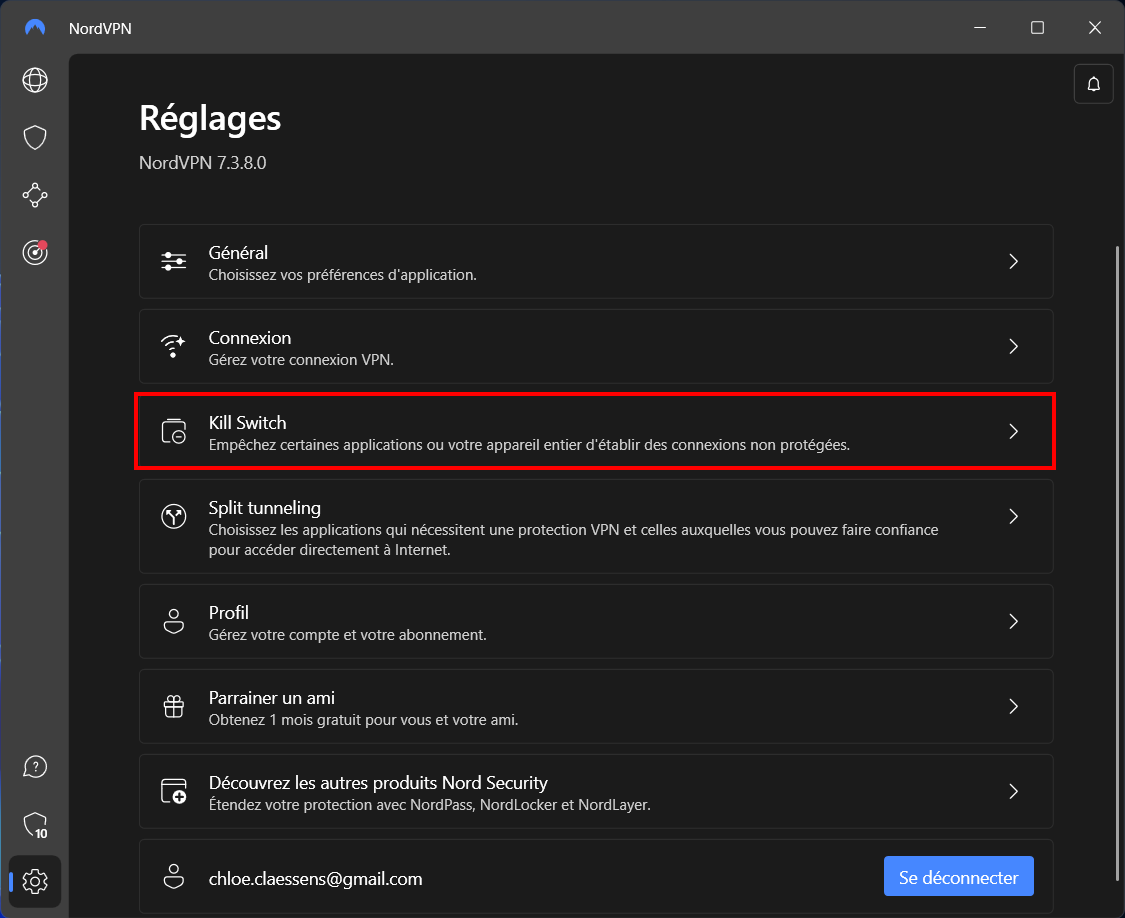 NordVPN - Kill Switch