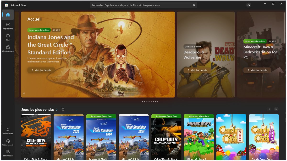 Le Microsoft Store est une excellente alternative à steam pour acheter vos jeux vidéo ! © Clubic