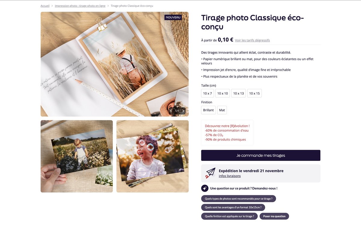 PhotoWeb mise sur le tirage éco-conçu. ©PhotoWeb