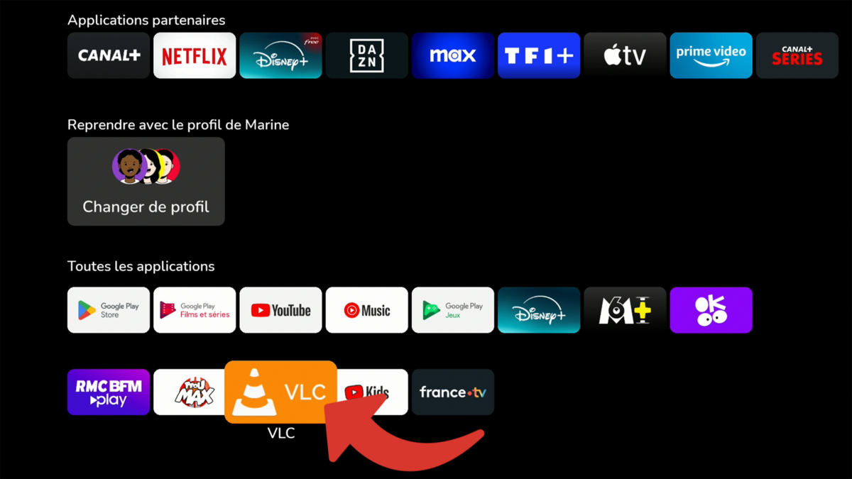 Ouvrir VLC depuis l'accueil de la Freebox © Clubic