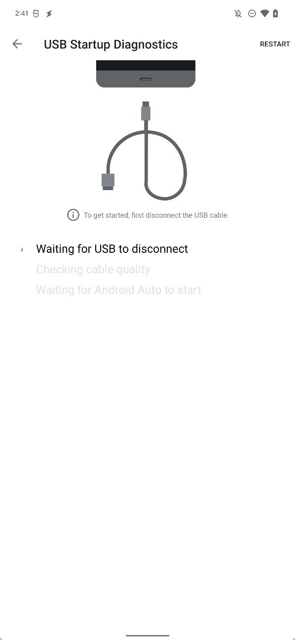 Android Auto vérification USB-C