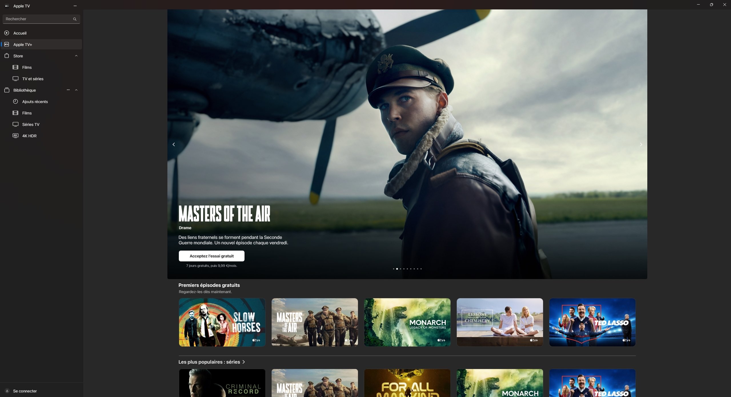 Apple TV sur Windows © Capture d'écran Clubic