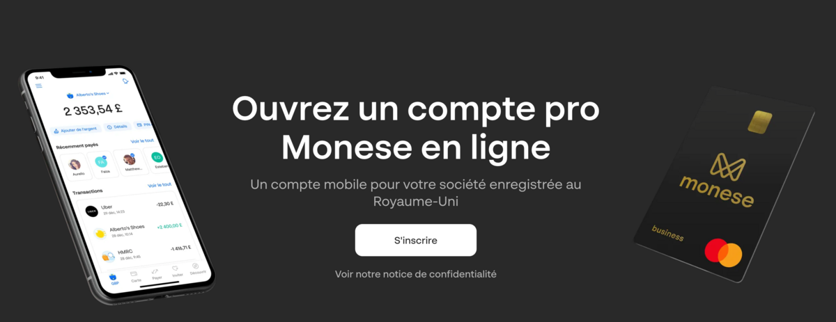 Monese - Présentation du compte pro