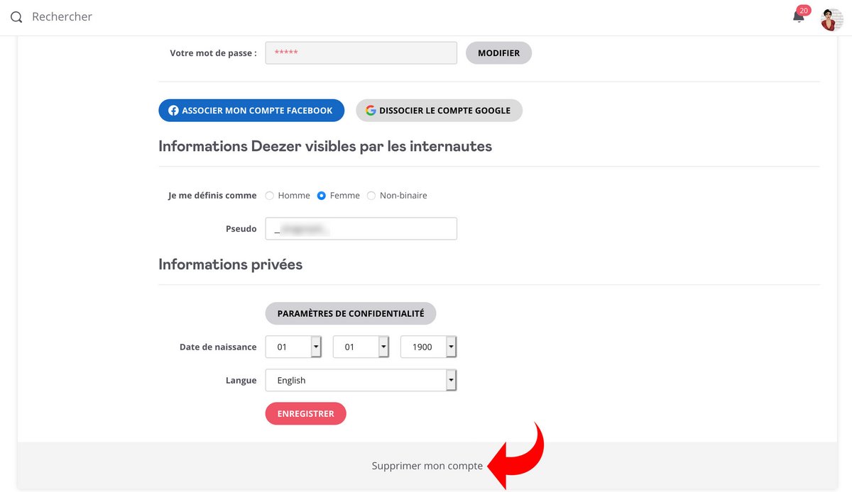 Deezer résiliation