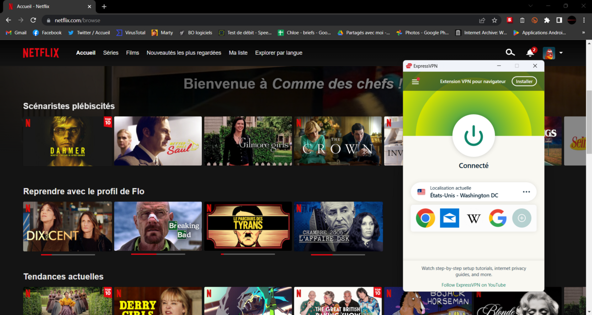 ExpressVPN - Déblocage réussi du catalogue Netflix US