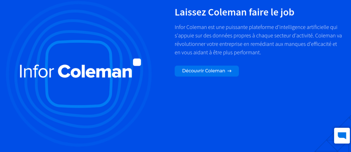 La plateforme Infor Coleman est dédiée à l'automatisation par IA.
